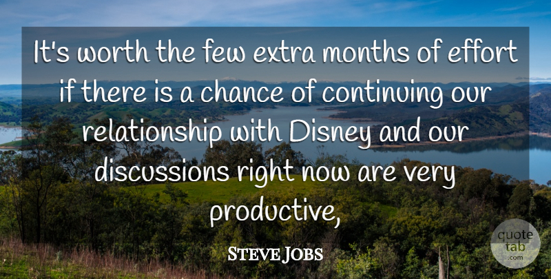 Steve Jobs Quote About Chance, Continuing, Disney, Effort, Extra: Its Worth The Few Extra...