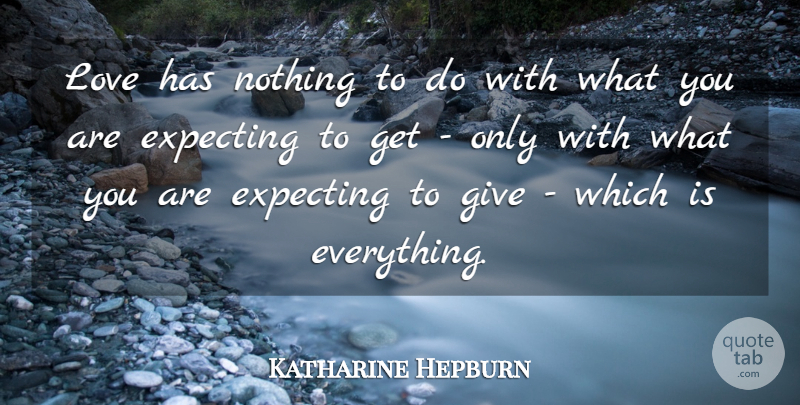 Katharine Hepburn Quote About Love, Inspirational, Romantic: Love Has Nothing To Do...