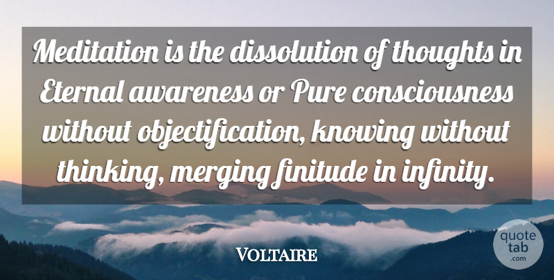 Voltaire Quote About Yoga, Thinking, Meditation Practice: Meditation Is The Dissolution Of...