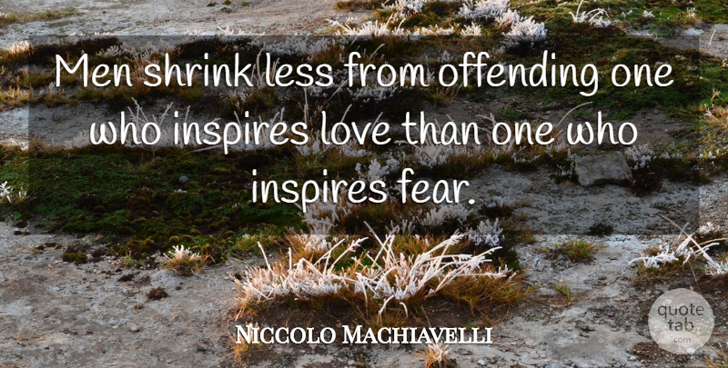 Niccolo Machiavelli Quote About Love, Philosophical, Men: Men Shrink Less From Offending...