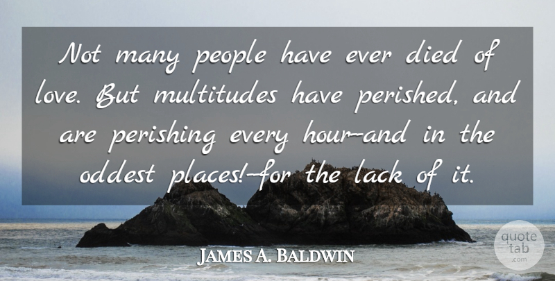 James A. Baldwin Quote About Died, Lack, Multitudes, People: Not Many People Have Ever...