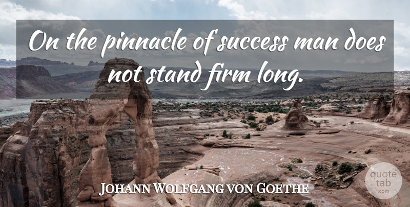 Johann Wolfgang von Goethe Quote About Success, Men, Long: On The Pinnacle Of Success...