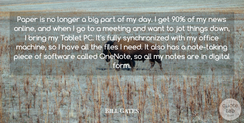Bill Gates Quote About Technology, Office, News: Paper Is No Longer A...