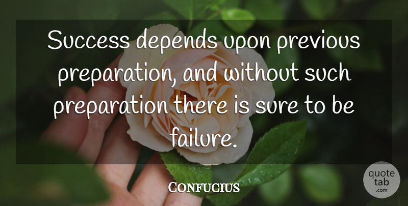 Confucius Quote About Success, Congratulations, Failure: Success Depends Upon Previous Preparation...