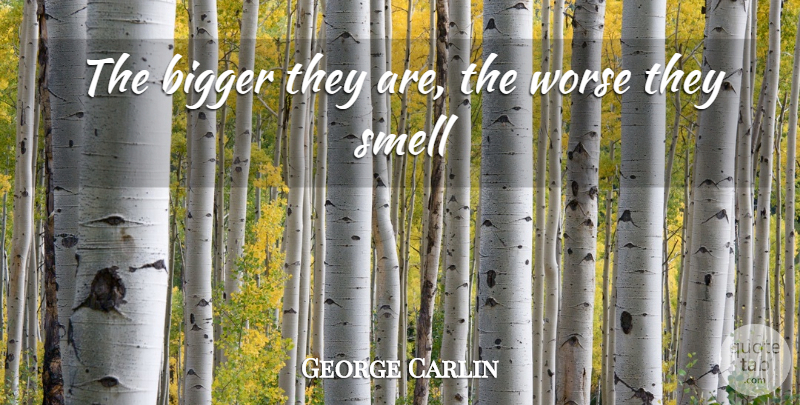 George Carlin Quote About Bigger, Smell, Worse: The Bigger They Are The...