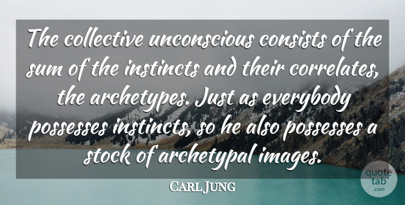 Carl Jung Quote About Archetypal, Collective, Consists, Everybody, Possesses: The Collective Unconscious Consists Of...