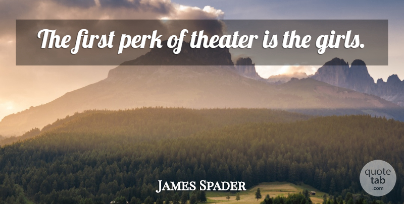 James Spader Quote About undefined: The First Perk Of Theater...