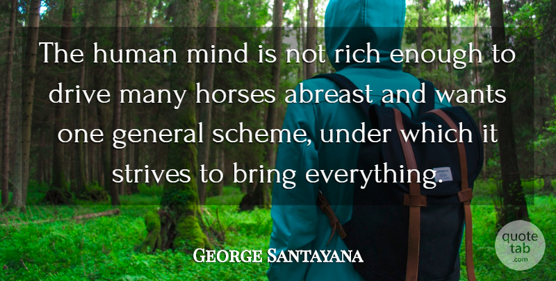 George Santayana Quote About Horse, Focus, Mind: The Human Mind Is Not...
