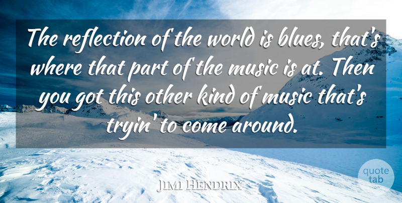 Jimi Hendrix Quote About Music, Reflection, World: The Reflection Of The World...