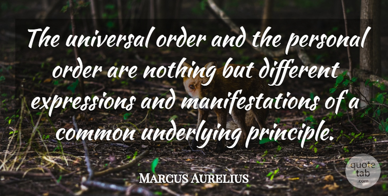 Marcus Aurelius Quote About Expression, Order, Different: The Universal Order And The...