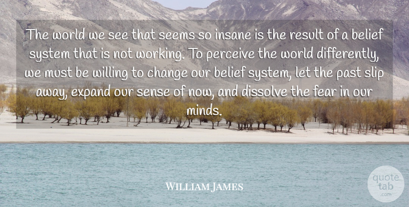 William James Quote About Fear, Past, History: The World We See That...