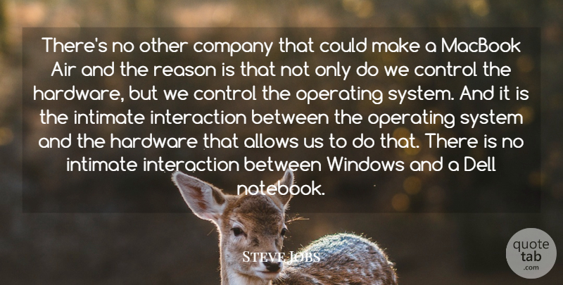 Steve Jobs Quote About Notebook, Air, Window: Theres No Other Company That...