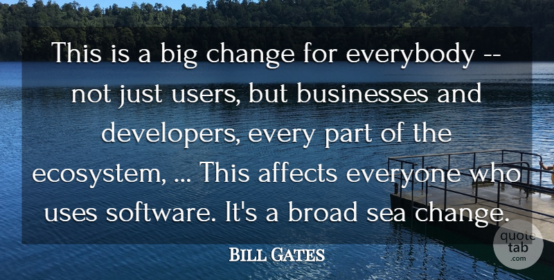 Bill Gates Quote About Affects, Broad, Businesses, Change, Everybody: This Is A Big Change...