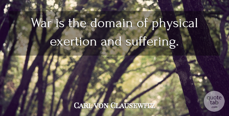Carl von Clausewitz Quote About War, Suffering, Domain: War Is The Domain Of...