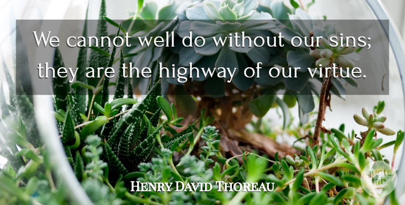 Henry David Thoreau Quote About Sin, Virtue, Wells: We Cannot Well Do Without...