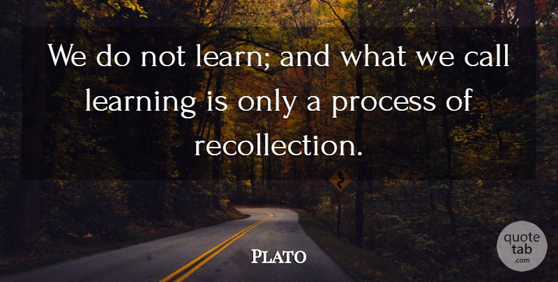 Plato Quote About Philosophical, Process, Recollection: We Do Not Learn And...