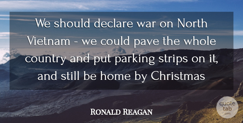 Ronald Reagan Quote About Christmas, Country, Declare, Home, North: We Should Declare War On...