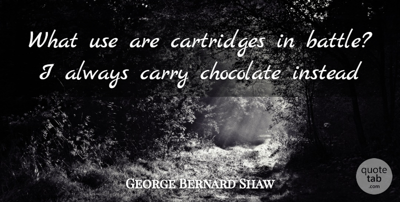 George Bernard Shaw Quote About Chocolate, Battle, Use: What Use Are Cartridges In...