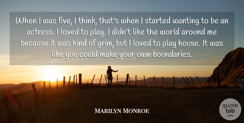 Marilyn Monroe Quote About Wanting: When I Was Five I...
