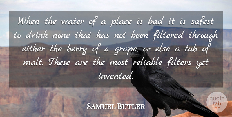 Samuel Butler Quote About Water, Filters, Berries: When The Water Of A...
