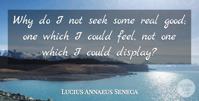 Lucius Annaeus Seneca Quote About Purpose: Why Do I Not Seek...