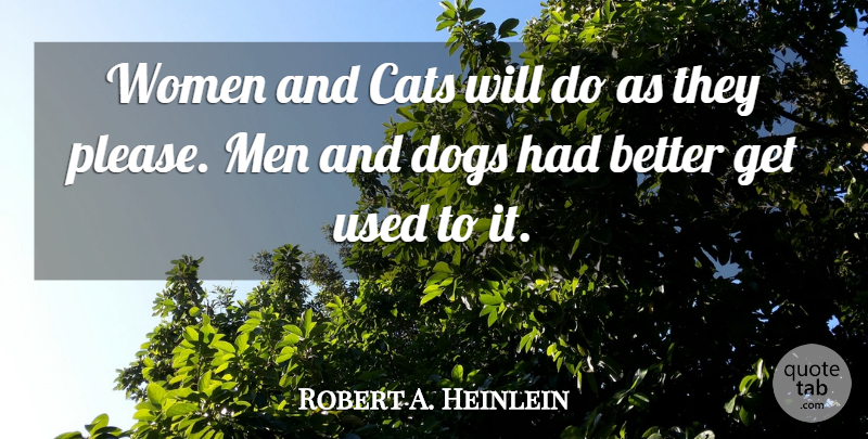 Robert A. Heinlein Quote About Cats, Dogs, Women: Women And Cats Will Do...