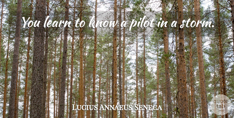 Lucius Annaeus Seneca Quote About undefined: You Learn To Know A...