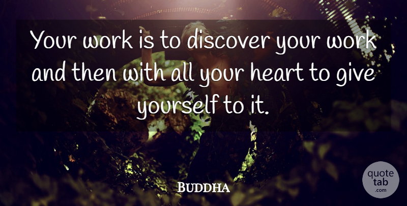 Buddha Quote About Determination, Discover, Heart, Indian Leader, Work: Your Work Is To Discover...