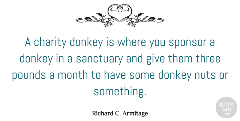 Richard C. Armitage Quote About Charity, Donkey, Month, Nuts, Pounds: A Charity Donkey Is Where...