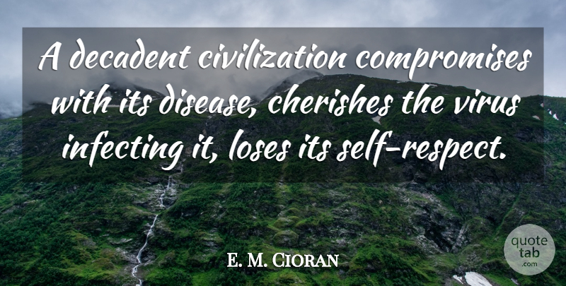 Emile M. Cioran Quote About Civilization, Self, Advice: A Decadent Civilization Compromises With...