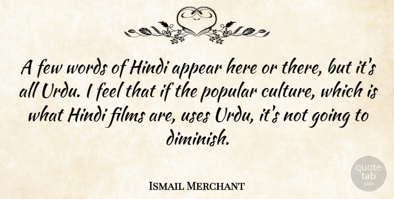 Ismail Merchant Quote About Halloween, Culture, Use: A Few Words Of Hindi...
