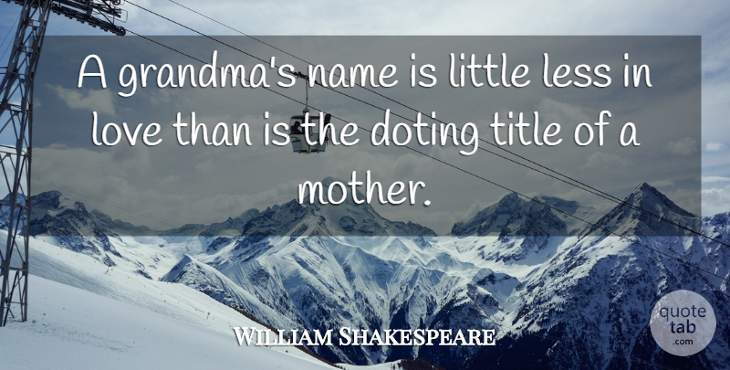 William Shakespeare Quote About Mother, Grandma, Names: A Grandmas Name Is Little...