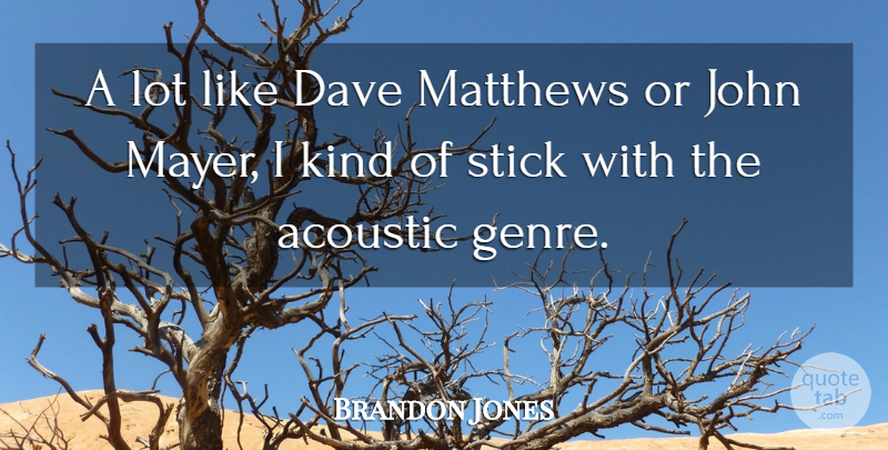 Brandon Jones Quote About Dave: A Lot Like Dave Matthews...