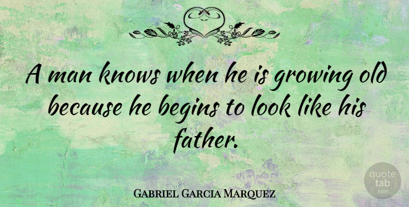 Gabriel Garcia Marquez Quote About Fathers Day, Dad, Men: A Man Knows When He...