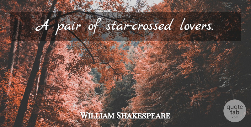 William Shakespeare Quote About Love, Stars, Pairs: A Pair Of Star Crossed...