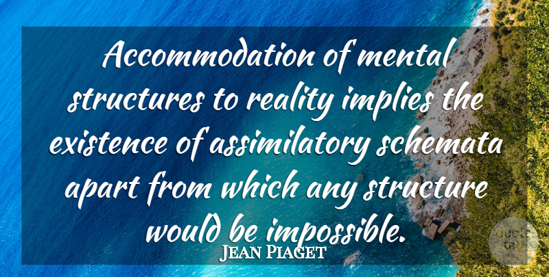 Jean Piaget Quote About Reality, Would Be, Impossible: Accommodation Of Mental Structures To...