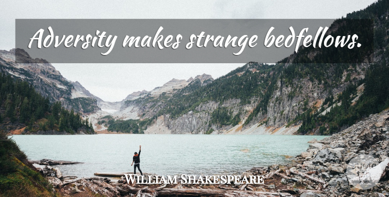 William Shakespeare Quote About Adversity, Strange, Strange Bedfellows: Adversity Makes Strange Bedfellows...