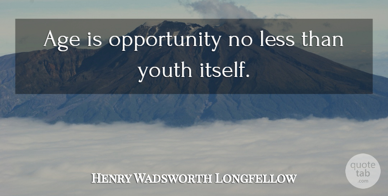 Henry Wadsworth Longfellow Quote About Birthday, Twilight, Opportunity: Age Is Opportunity No Less...