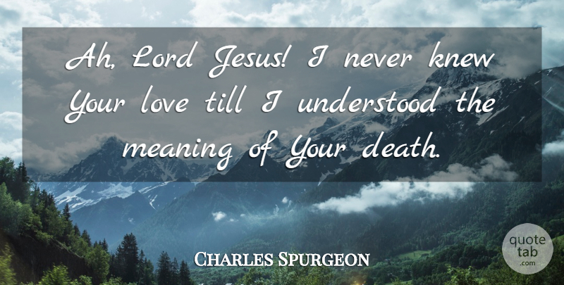 Charles Spurgeon Quote About Jesus, Lord, Understood: Ah Lord Jesus I Never...