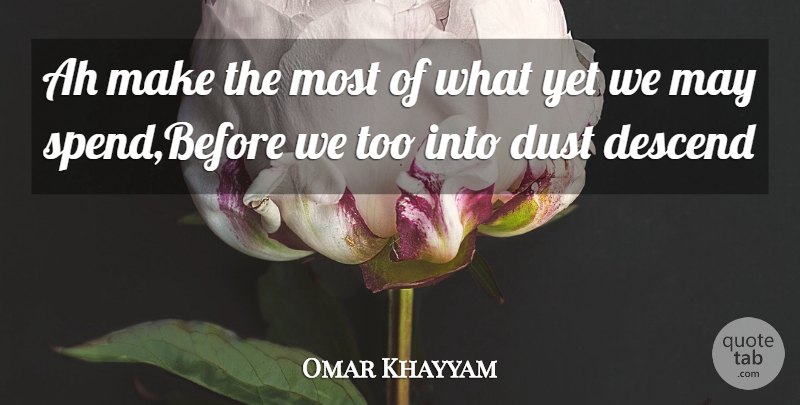 Omar Khayyam Quote About Ah, Descend, Dust: Ah Make The Most Of...