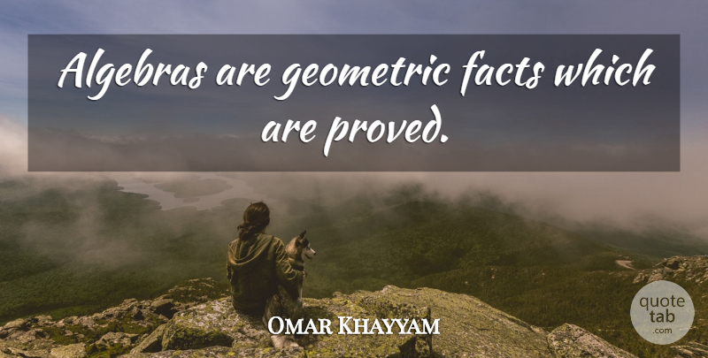 Omar Khayyam Quote About Statistics, Facts, Algebra: Algebras Are Geometric Facts Which...