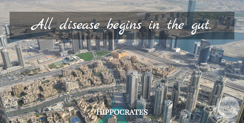 Hippocrates Quote About Disease, Guts: All Disease Begins In The...