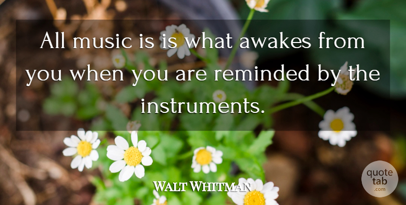 Walt Whitman Quote About Music, Baritones, Instruments: All Music Is Is What...