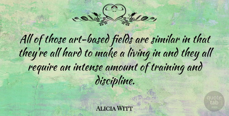 Alicia Witt Quote About Art, Discipline, Training: All Of Those Art Based...