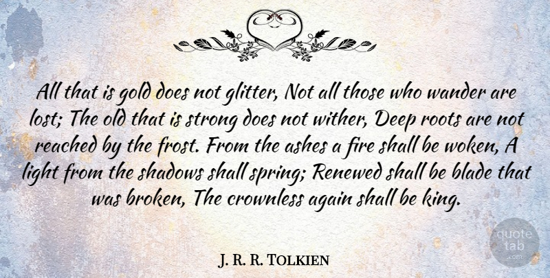 J. R. R. Tolkien Quote About Faith, Strong, Kings: All That Is Gold Does...