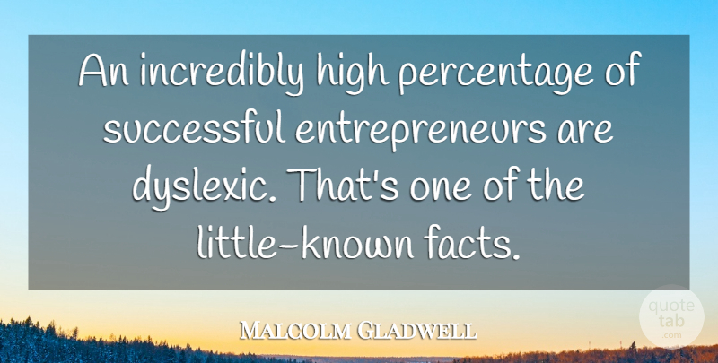 Malcolm Gladwell Quote About Successful, Entrepreneur, Littles: An Incredibly High Percentage Of...