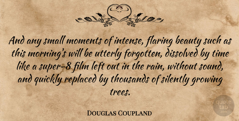 Douglas Coupland Quote About Morning, Rain, Tree: And Any Small Moments Of...