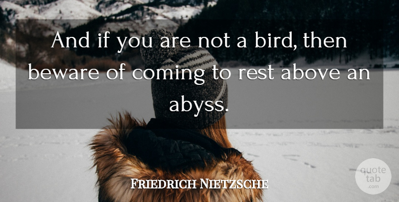 Friedrich Nietzsche Quote About Bird, Abyss, Ifs: And If You Are Not...