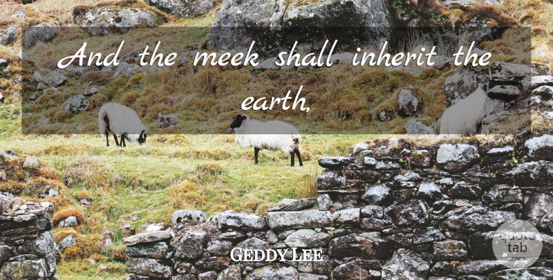 Geddy Lee Quote About Ties, Horizon, Earth: And The Meek Shall Inherit...