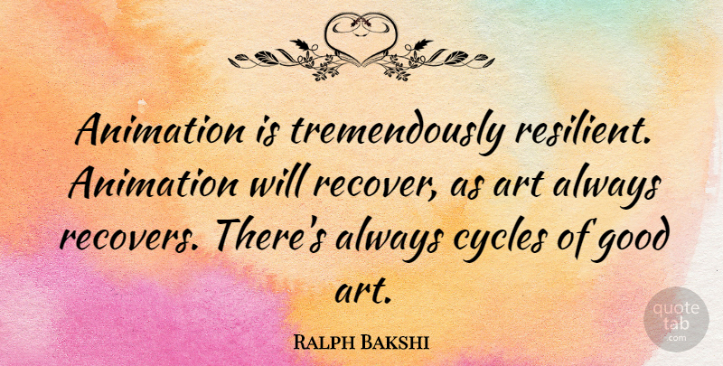 Ralph Bakshi Quote About Art, Resilient, Animation: Animation Is Tremendously Resilient Animation...
